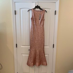 Gianni Bini sequined gown rose gold